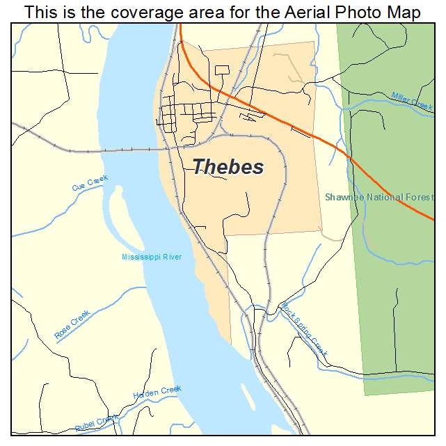 Thebes, IL location map 