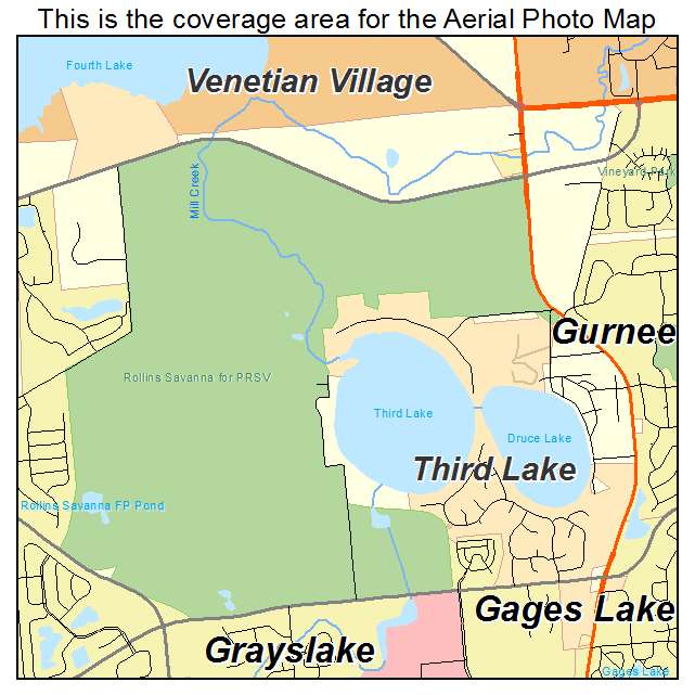 Third Lake, IL location map 