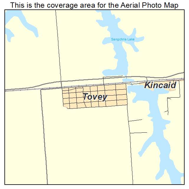 Tovey, IL location map 