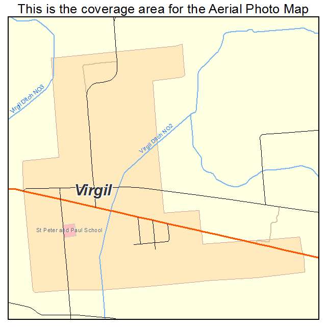 Virgil, IL location map 