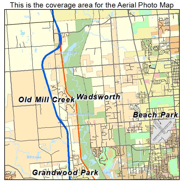 Aerial Photography Map Of Wadsworth IL Illinois