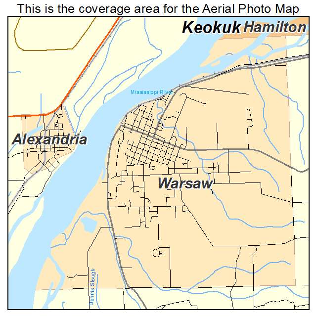 Warsaw, IL location map 