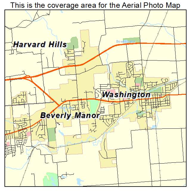 Washington, IL location map 