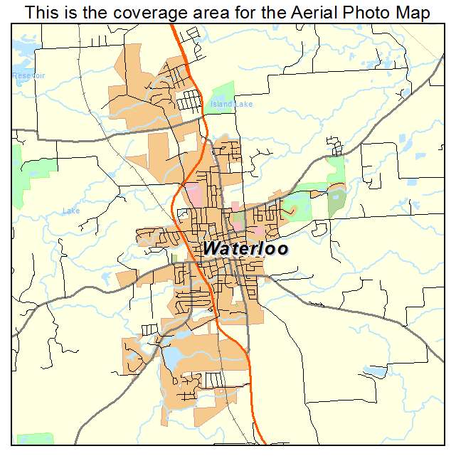 Aerial Photography Map of Waterloo, IL Illinois