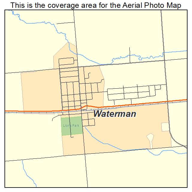Waterman, IL location map 
