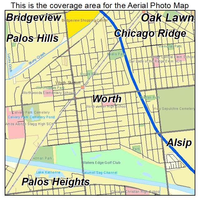 Worth, IL location map 