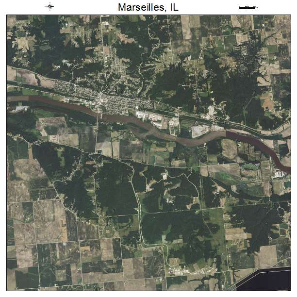 Marseilles, IL air photo map