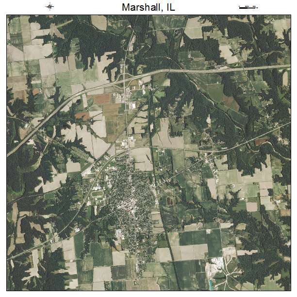 Marshall, IL air photo map