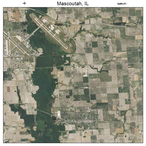 Mascoutah, IL air photo map
