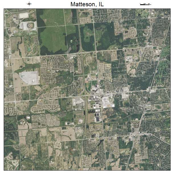 Matteson, IL air photo map
