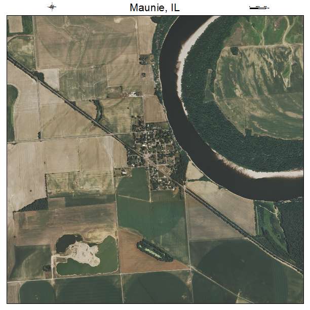 Maunie, IL air photo map