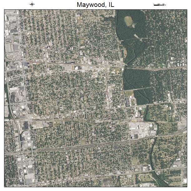 Maywood, IL air photo map