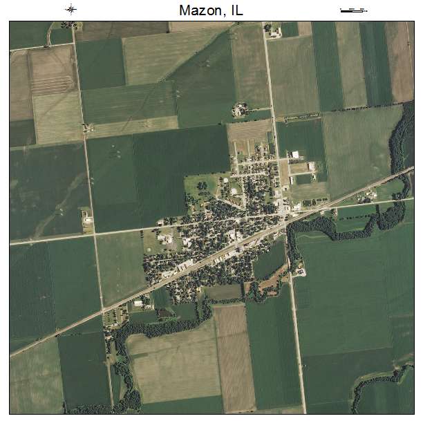 Mazon, IL air photo map