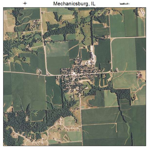Mechanicsburg, IL air photo map