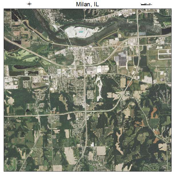 Milan, IL air photo map