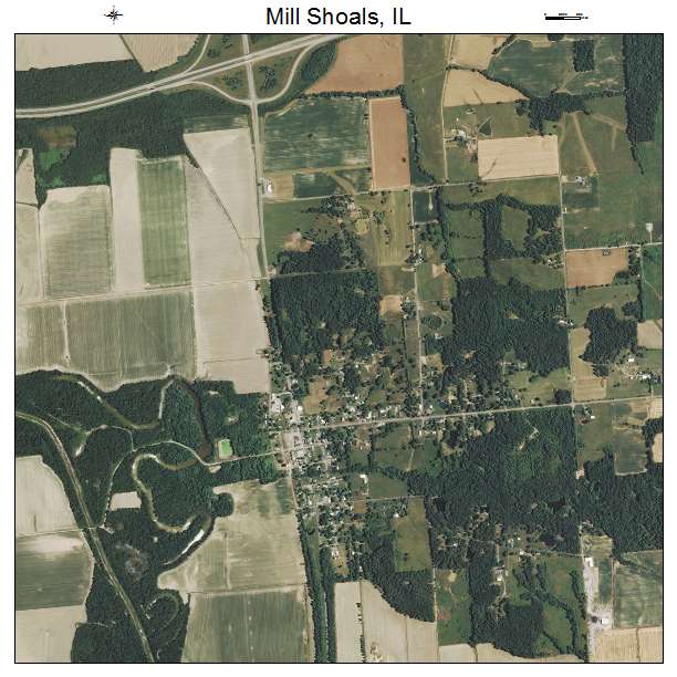 Mill Shoals, IL air photo map
