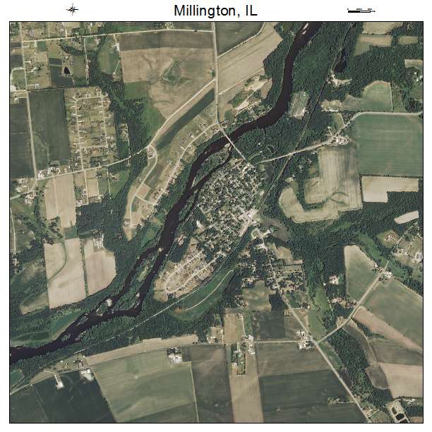 Millington, IL air photo map