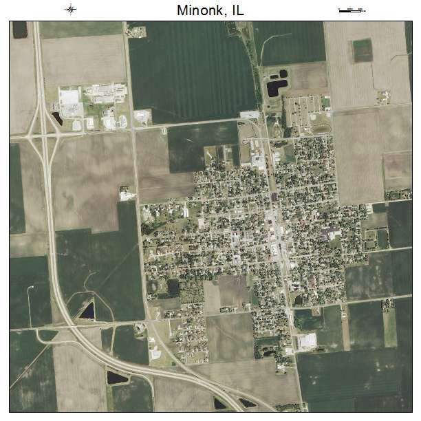 Minonk, IL air photo map
