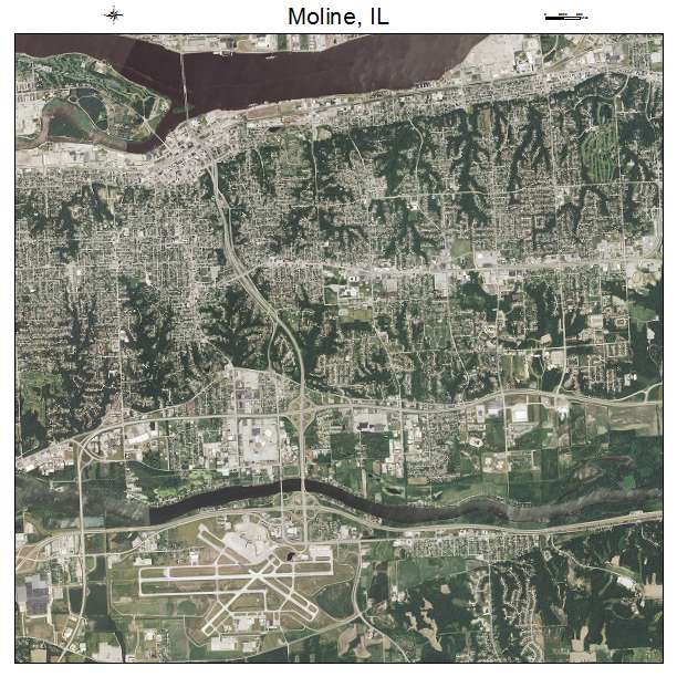 Moline, IL air photo map