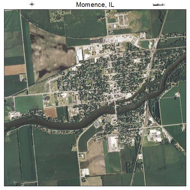Momence, IL air photo map