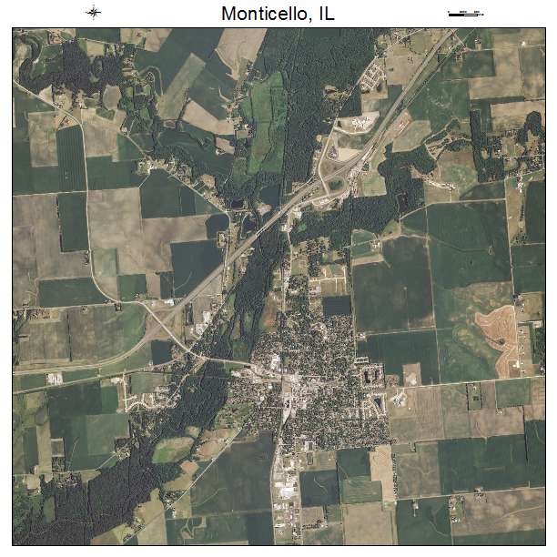 Monticello, IL air photo map