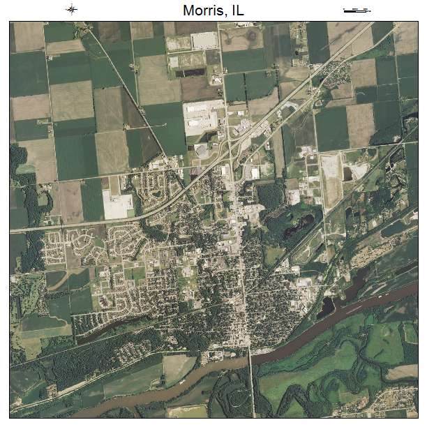 Morris, IL air photo map