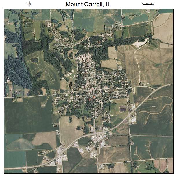 Mount Carroll, IL air photo map