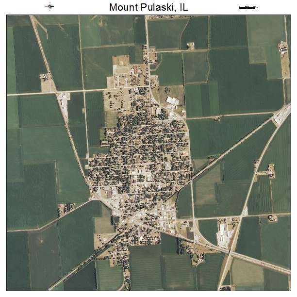 Mount Pulaski, IL air photo map
