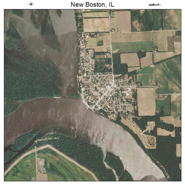 New Boston, IL air photo map