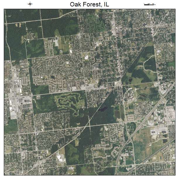 Oak Forest, IL air photo map