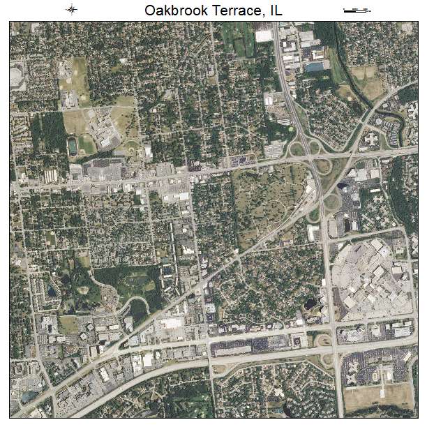 Oakbrook Terrace, IL air photo map
