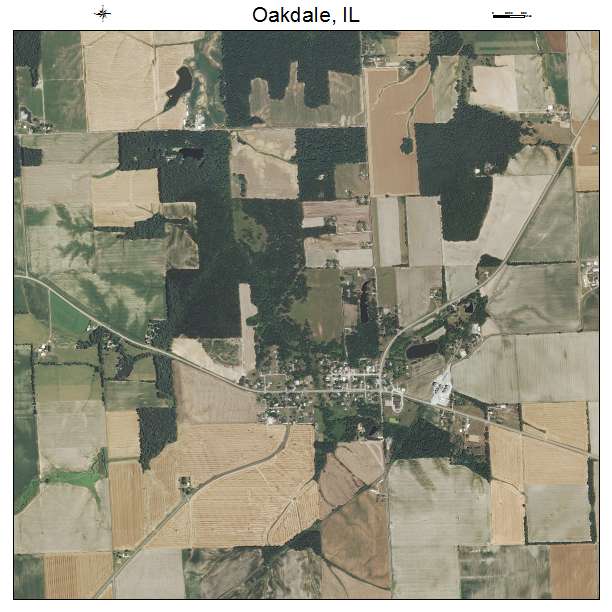 Oakdale, IL air photo map