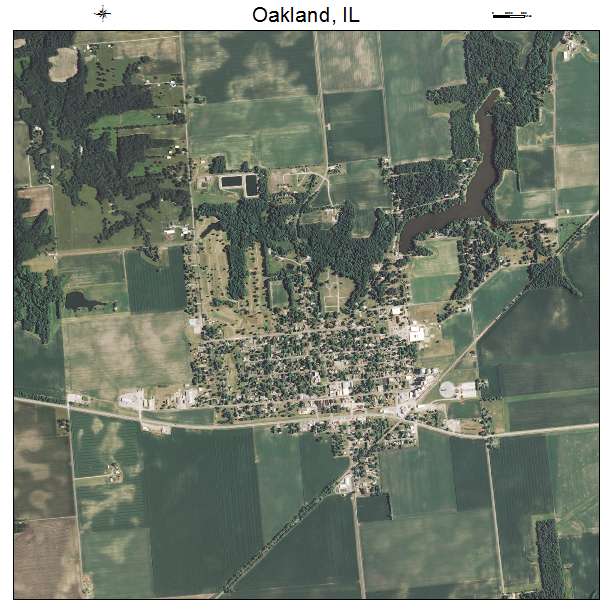 Oakland, IL air photo map