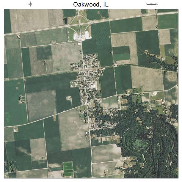 Oakwood, IL air photo map