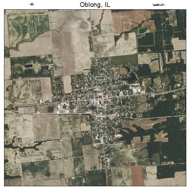 Oblong, IL air photo map