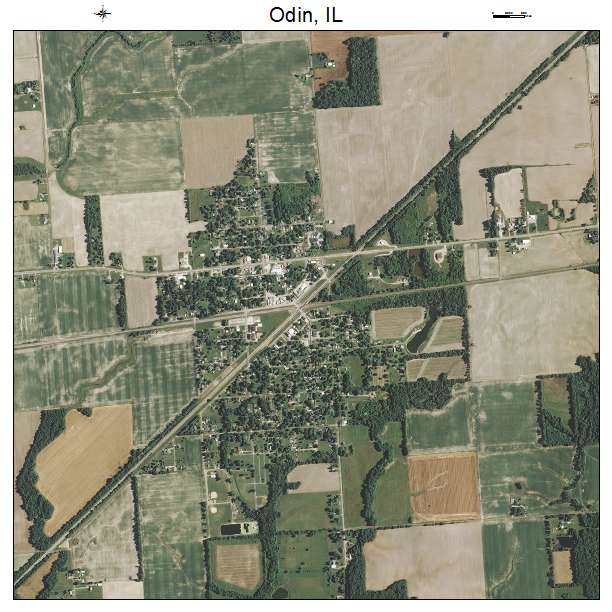 Odin, IL air photo map