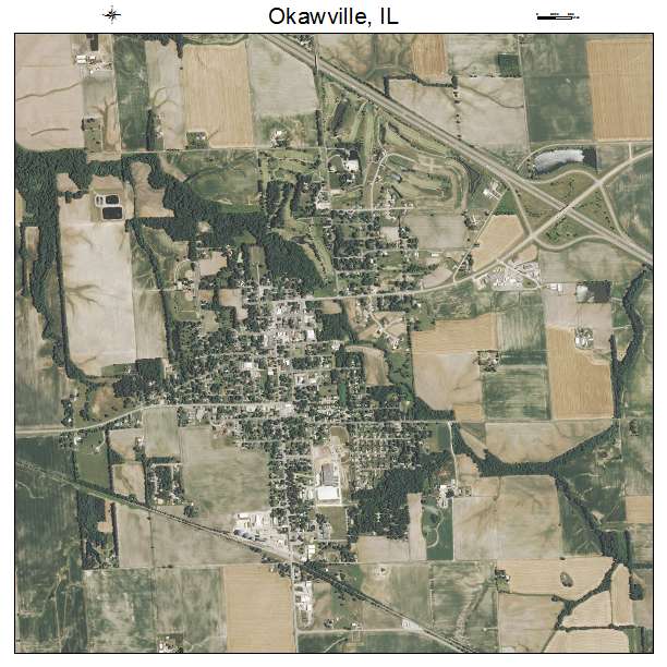 Okawville, IL air photo map