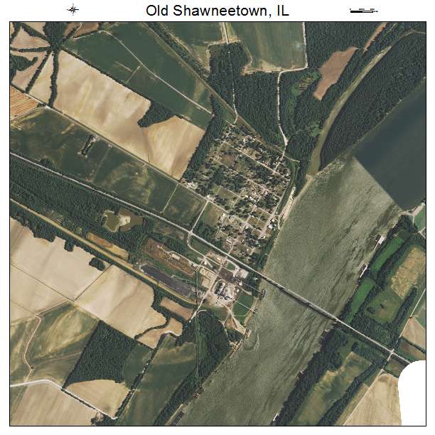 Old Shawneetown, IL air photo map
