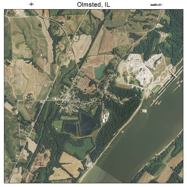 Olmsted, IL air photo map