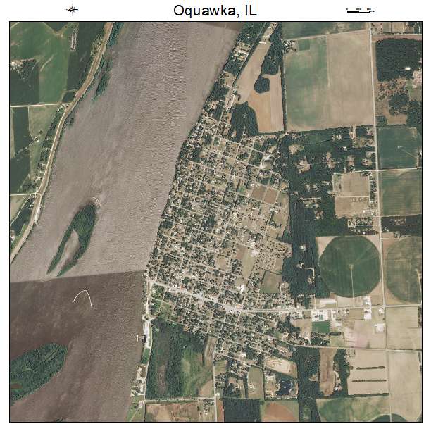 Oquawka, IL air photo map