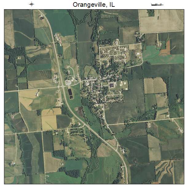 Orangeville, IL air photo map