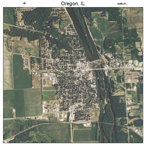 Oregon, IL air photo map