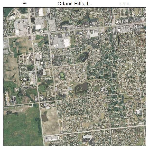 Orland Hills, IL air photo map