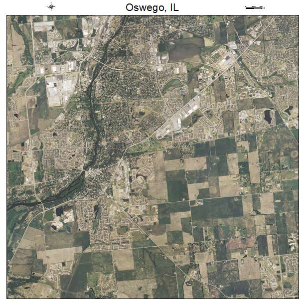 Oswego, IL air photo map