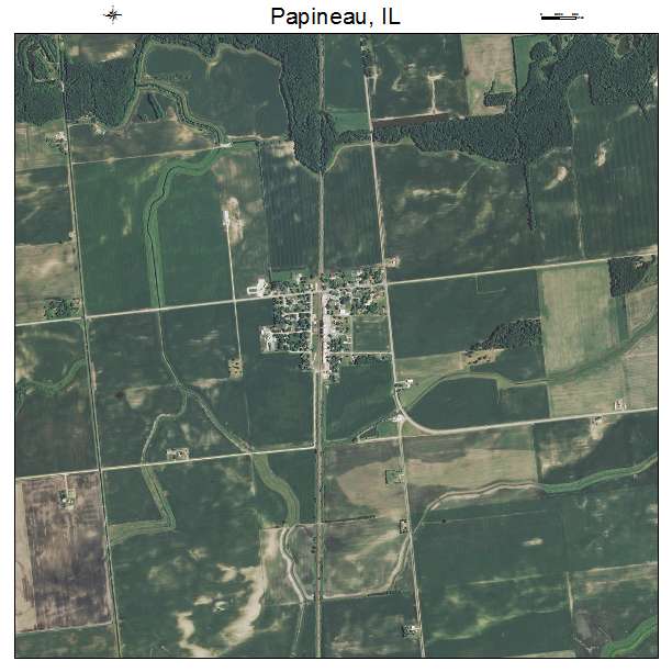 Papineau, IL air photo map