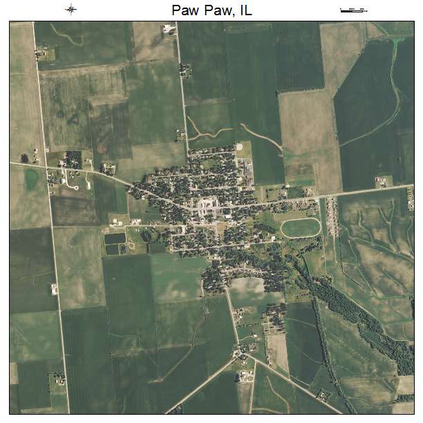 Paw Paw, IL air photo map