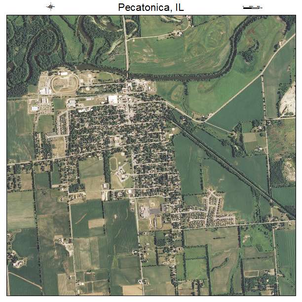 Pecatonica, IL air photo map