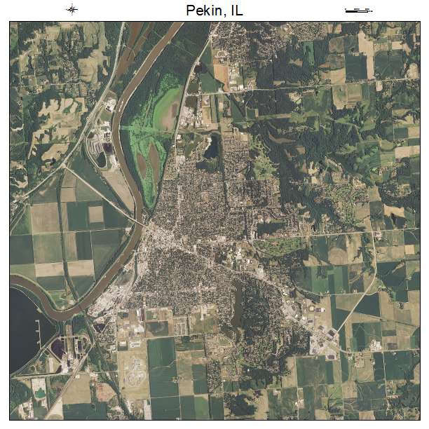 Pekin, IL air photo map