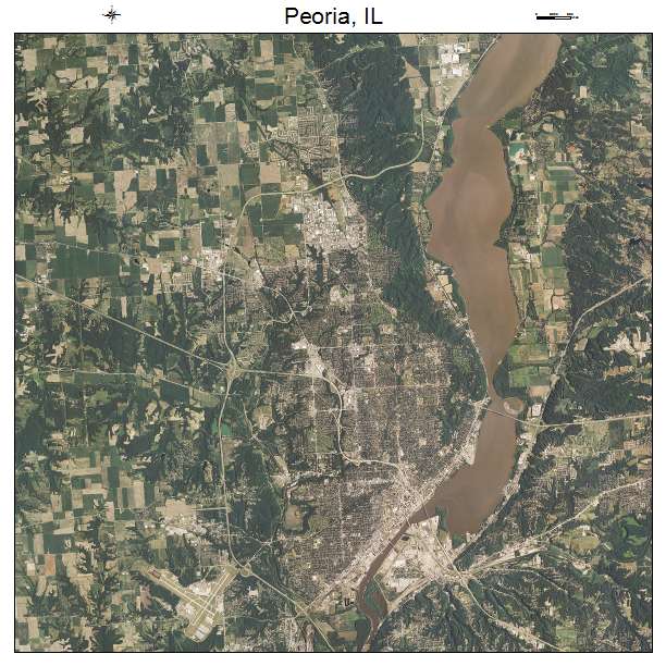 Peoria, IL air photo map