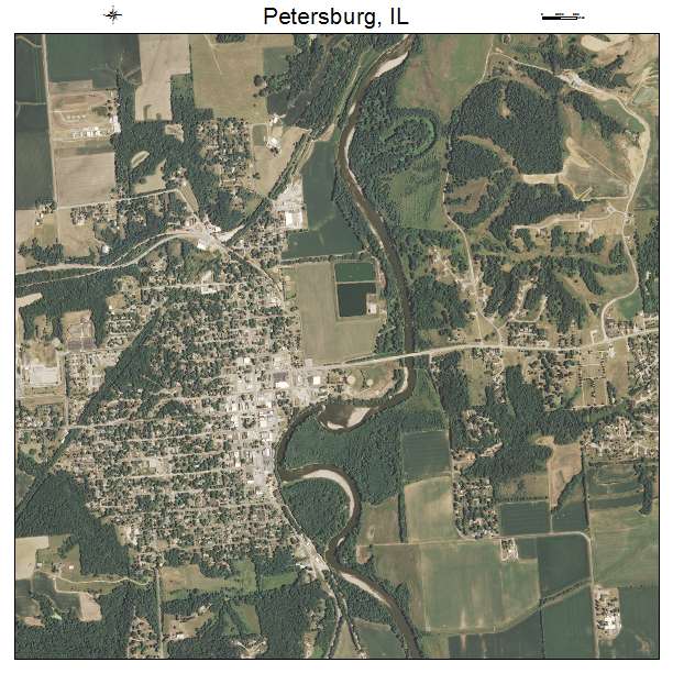 Petersburg, IL air photo map